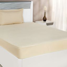 Comfowell Beige Cotton Water Resistant Queen Fitted Mattress Protector-picture-41