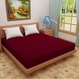 EverHOME Maroon Solid King Water-Resistant Mattress Protector-24