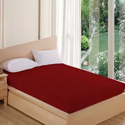 Comfowell Maroon Cotton Fitted King Size Water Resistant Mattress Protector-image-42
