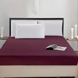 Comfowell Maroon Cotton Fitted King Size Waterproof Mattress Cover-image-52