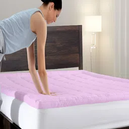 Comfowell Pink Cotton Mattress Topper King Size Mattress Cover-image-76