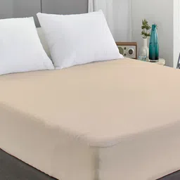CHICERY Beige Terry Cotton Breathable Fitted Mattress Protector-picture-12