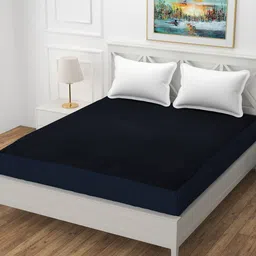 BREVARD Navy Blue Water Resistant Mattress Protector-image-23