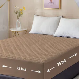 DREAM CARE Beige Quilted Cotton Breathable Mattress Protector-picture-4