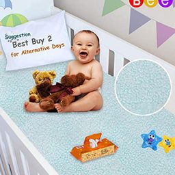 BeyBee Kids Blue Cotton Mattress Protector-image-18