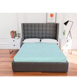 AVI Turquoise Blue Solid King Size Cotton  Waterproof Mattress Protector-10