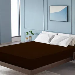 DREAM CARE Coffee Brown Waterproof & Stretchable Double Queen Mattress Protector-image-59