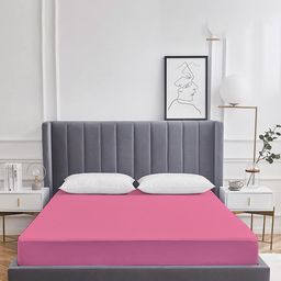 Adbeni Home Pink Terry Cortridge Cotton 200 GSM Waterproof Mattress Protector-image-14