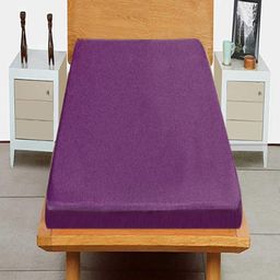 Trance Home Linen Purple Solid Waterproof Single Bed Size Mattress Protector-image-28