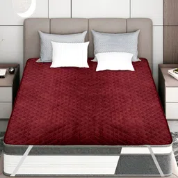 Lunar Days Red Quilted Breathable King Size Mattress Protector-image-73