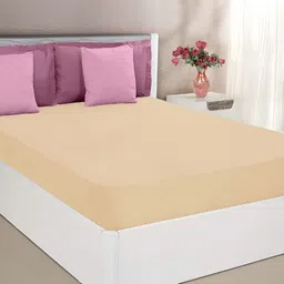 GADDA CO Beige Cotton Terry Waterproof Elastic Fitted Mattress Protector-image-30