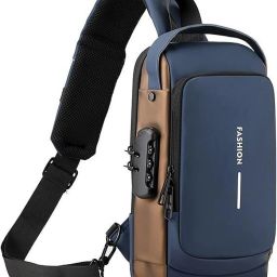 Blue, Gold Men & Women Sling Bag Chest Bag with USB Charging Port, Anti-Theft Crossbody Sling Bag, Shoulder Bag-image-23