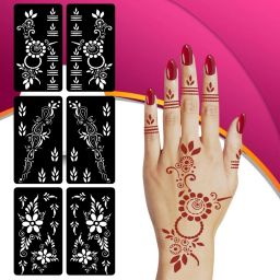 Designer Combo Mehndi Stencil Sticker For Mehndi Lovers During Festivals-image-1