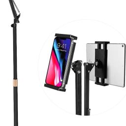 Hold up Tablet Floor Stand Adjustable Height Angle Extension Arm Fits 4.7-12.9 inch iPad Mobile Holder-2
