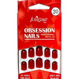 JUSTGOLD Set Of 24 Professional Obsession Press On Pre Glued Nails - Shade 20-43
