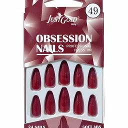 JUSTGOLD Set Of 24 Professional Obsession Press On Pre Glued Nails - Shade 49-14