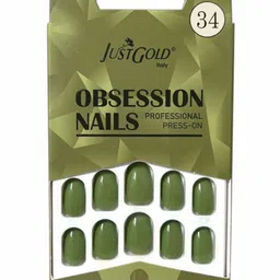 JUSTGOLD Set Of 24 Professional Obsession Press On Pre Glued Nails - Shade 34-34