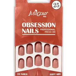 JUSTGOLD Set Of 24 Professional Obsession Press On Pre Glued Nails - Shade 25-10