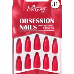 JUSTGOLD Set Of 24 Professional Obsession Press On Pre Glued Nails - Shade 31-16