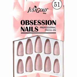 JUSTGOLD Set Of 24 Professional Obsession Press On Pre Glued Nails - Shade 51-27