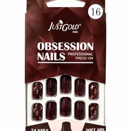 JUSTGOLD Set Of 24 Professional Obsession Press On Pre Glued Nails - Shade 16-10