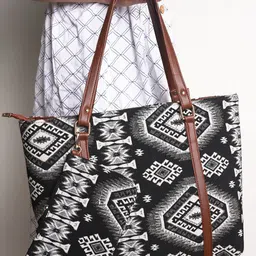 DRASTR Women Abstract Printed Shopper Cotton Shoulder Bag-13