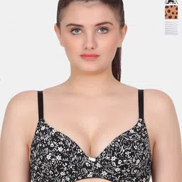 Amour Secret Black & Grey Animal Bra Full Coverage Underwired Lightly Padded-picture-4