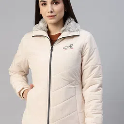 Foreign Culture By Fort Collins Women Off White Solid Padded Jacket-image-35