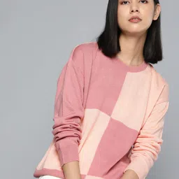 ether Women Acrylic Colourblocked Pullover-image-17