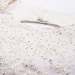 Ethnovog Off White  Turquoise Blue Embroidered Sequinned Made to Measure Lehenga  Blouse With Dupatta image 3