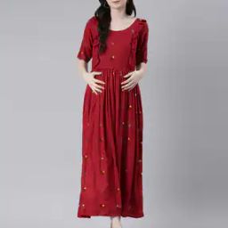Women Embellished Fit and Flare Dress-image-7