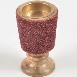 Raw Mango Wood Beaded Incense Cone Holder-16