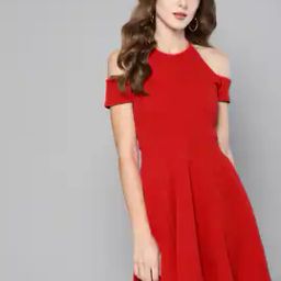 Solid Skater Dress-image-2