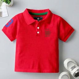 Boys Brand Print Regular Fit Polo T-Shirt-image-104