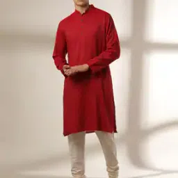 Straight Kurta with Half-Button Placket-35