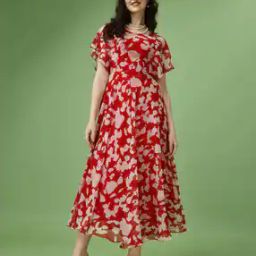 Women Abstract Dress with Round Neck-image-43