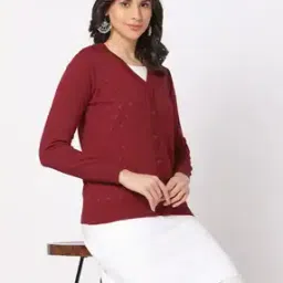Pointelle-Knit Button-Down Cardigan-30