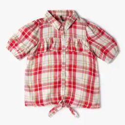 Checked Top with Ruffles-image-29