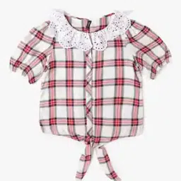 Girls Checked Button-Front Top-image-44