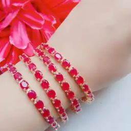 Set of 4 Ruby-Studded Bangles-32