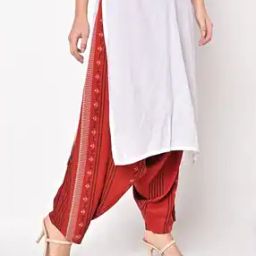 Striped Patiala Pants with Elasticated Waistband-image-55