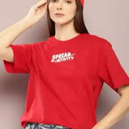 Typographic Print Oversized Crew-Neck T-Shirt-picture-3