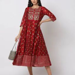 Women Jamdani Print Anarkali-image-40