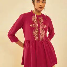 Women Embroidered Flared Tunic-image-94