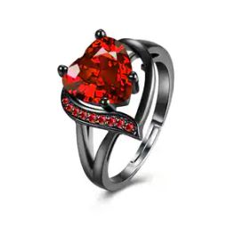 Adjustable Studded Heart Ring-image-28