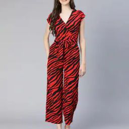 Women Leheriya Print V-Neck Jumpsuit-picture-20