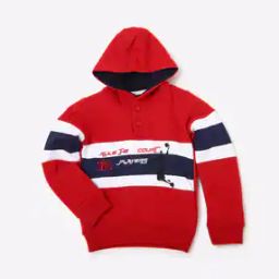 Striped Hoodie with Ribbed Hems-image-97