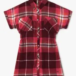Girls Checked Shirt Dress-image-7