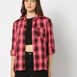 Women Checked Relaxed Fit Shirt-image-80