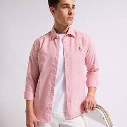 Men Shirt with Spread Collar-image-3